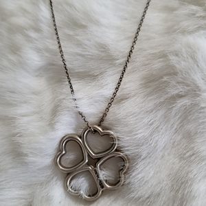 Tiffany Sterling Silver 4 Hearts Necklace